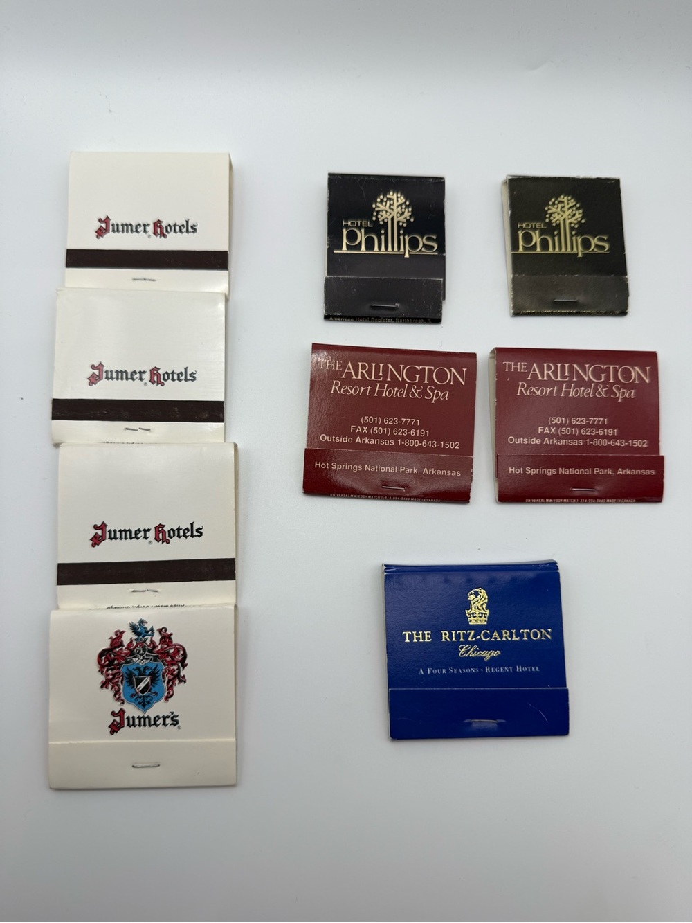 Jumer Hotels White Matchbook - Jumer Hotels Branded Collectible